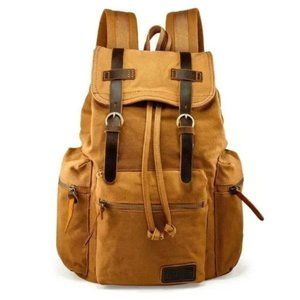New 21L Vintage Canvas Backpack Yellow
